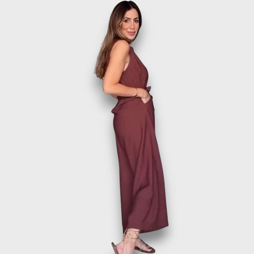 Delia – Jumpsuit mit Taillenschleife und weitem Bein - Emma Fioretti