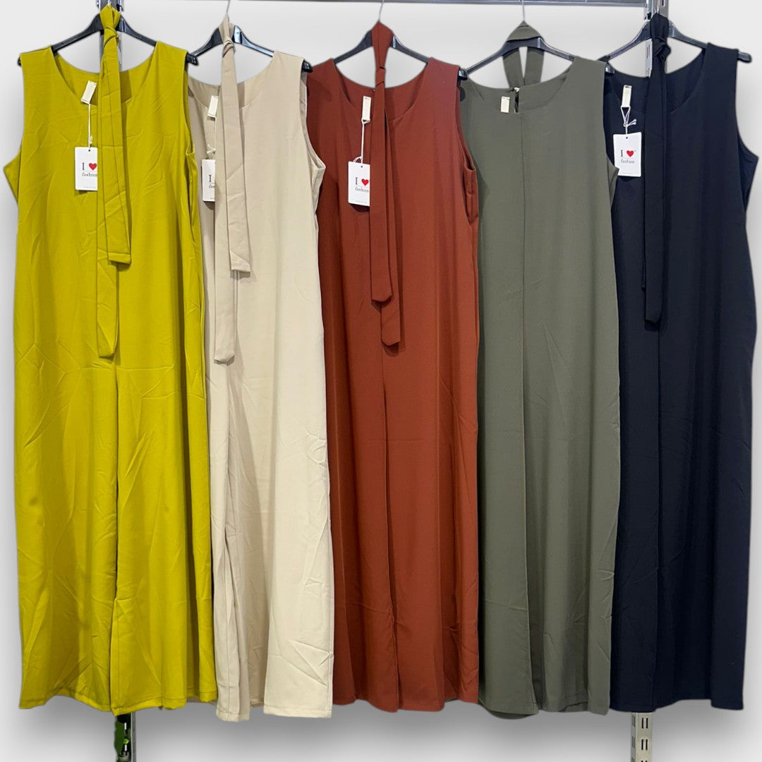Delia – Jumpsuit mit Taillenschleife und weitem Bein - Emma Fioretti