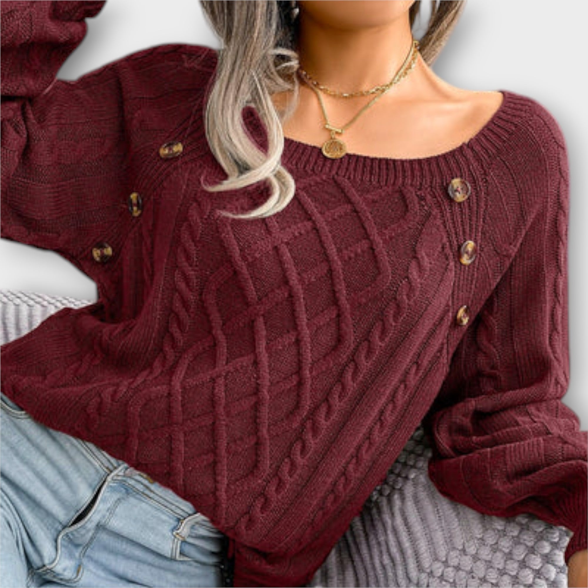 Naelle – Strickpullover mit Knöpfen