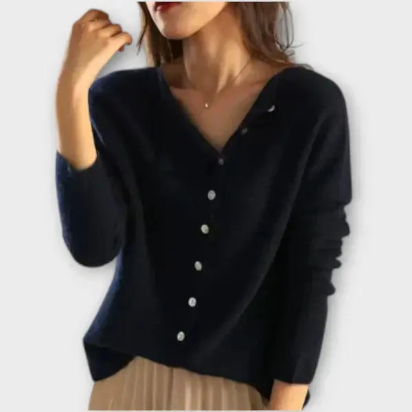Paige – Weicher Cardigan mit asymmetrischer Knopfleiste - Emma Fioretti