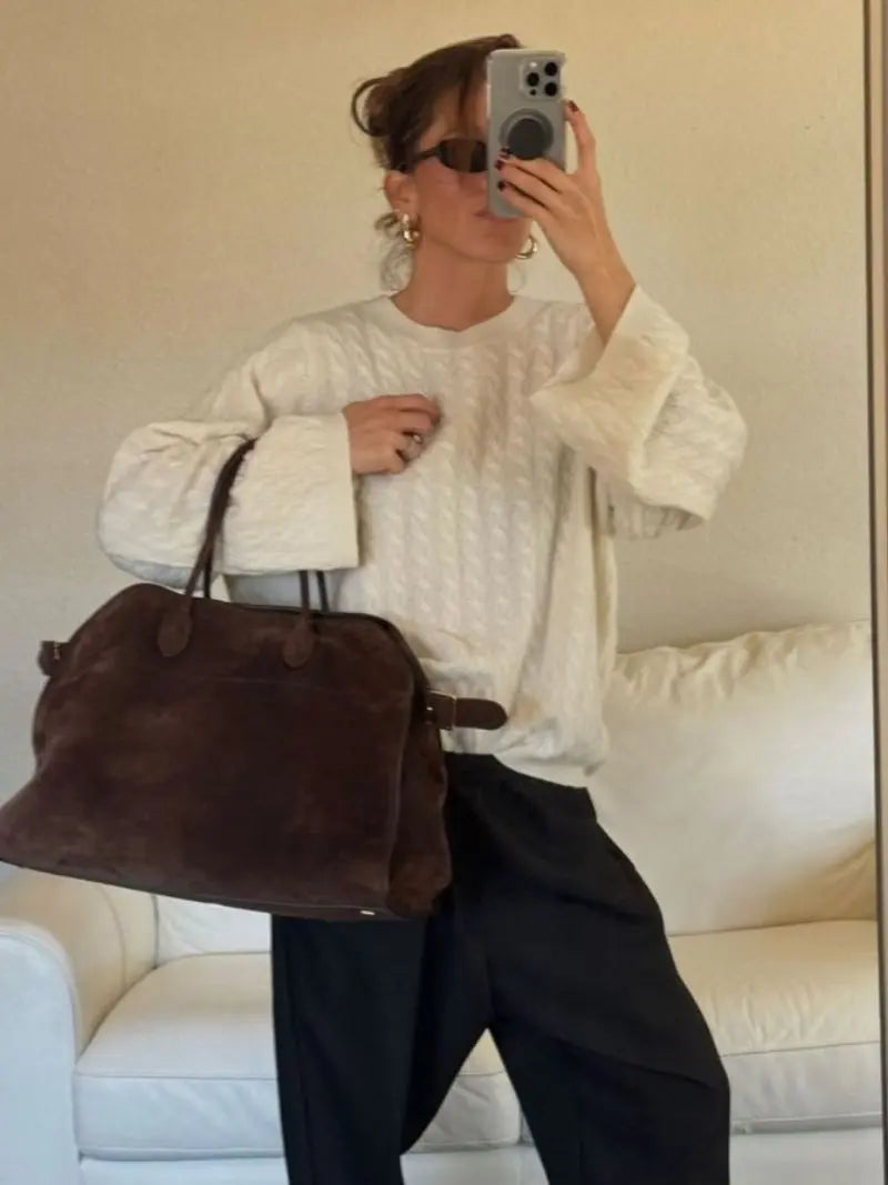 Henna – Vegane Wildleder-Tote mit zeitloser Eleganz - Emma Fioretti