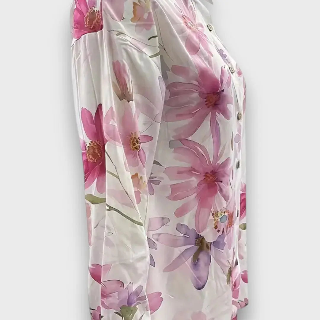 Emiliana – Fließende Bluse mit Aquarellblüten - Emma Fioretti