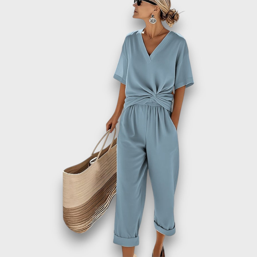 Lurelia – Cross-Pleated Jumpsuit