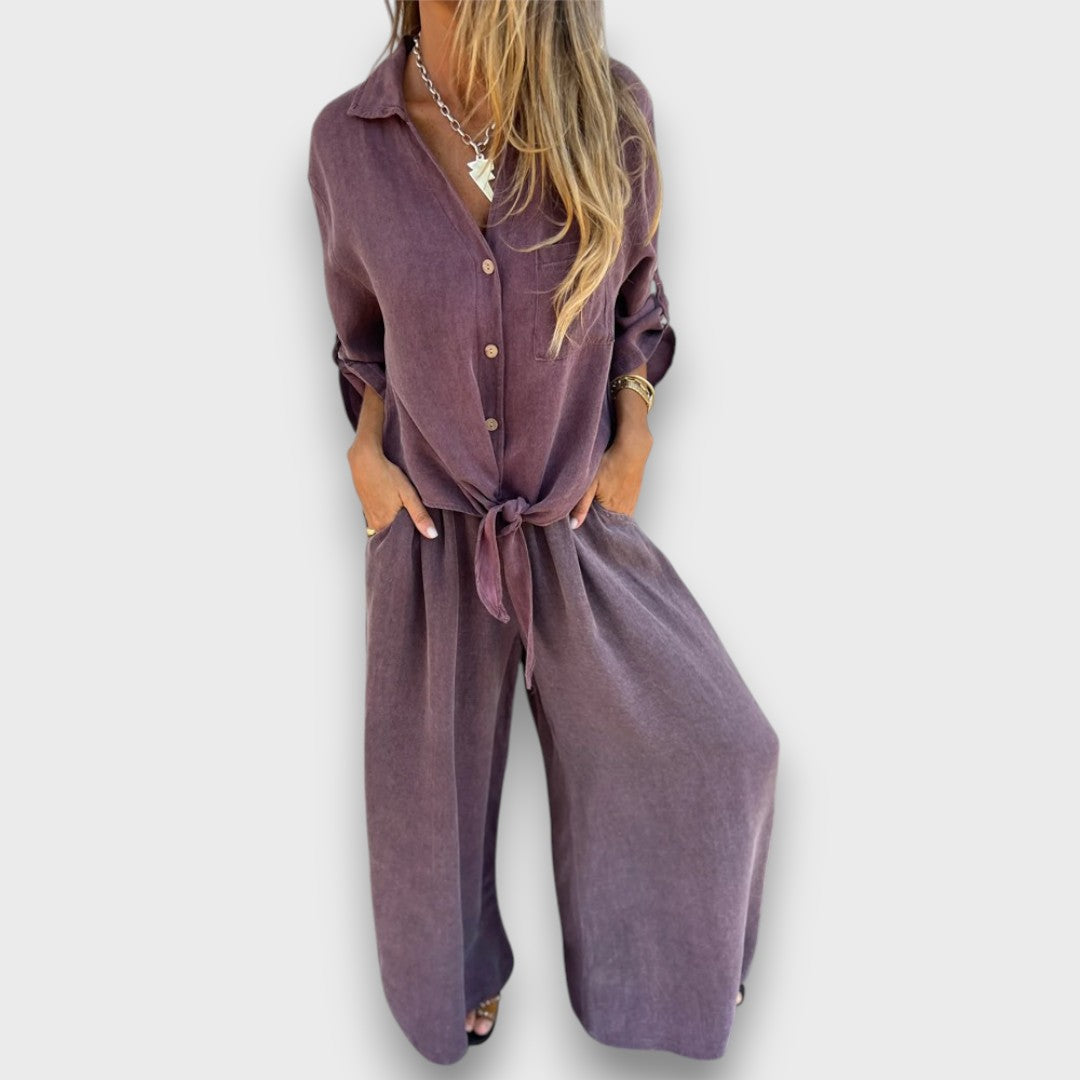 Soren – Zweiteiler mit Oversize-Hemd und weiter Hose - Emma Fioretti