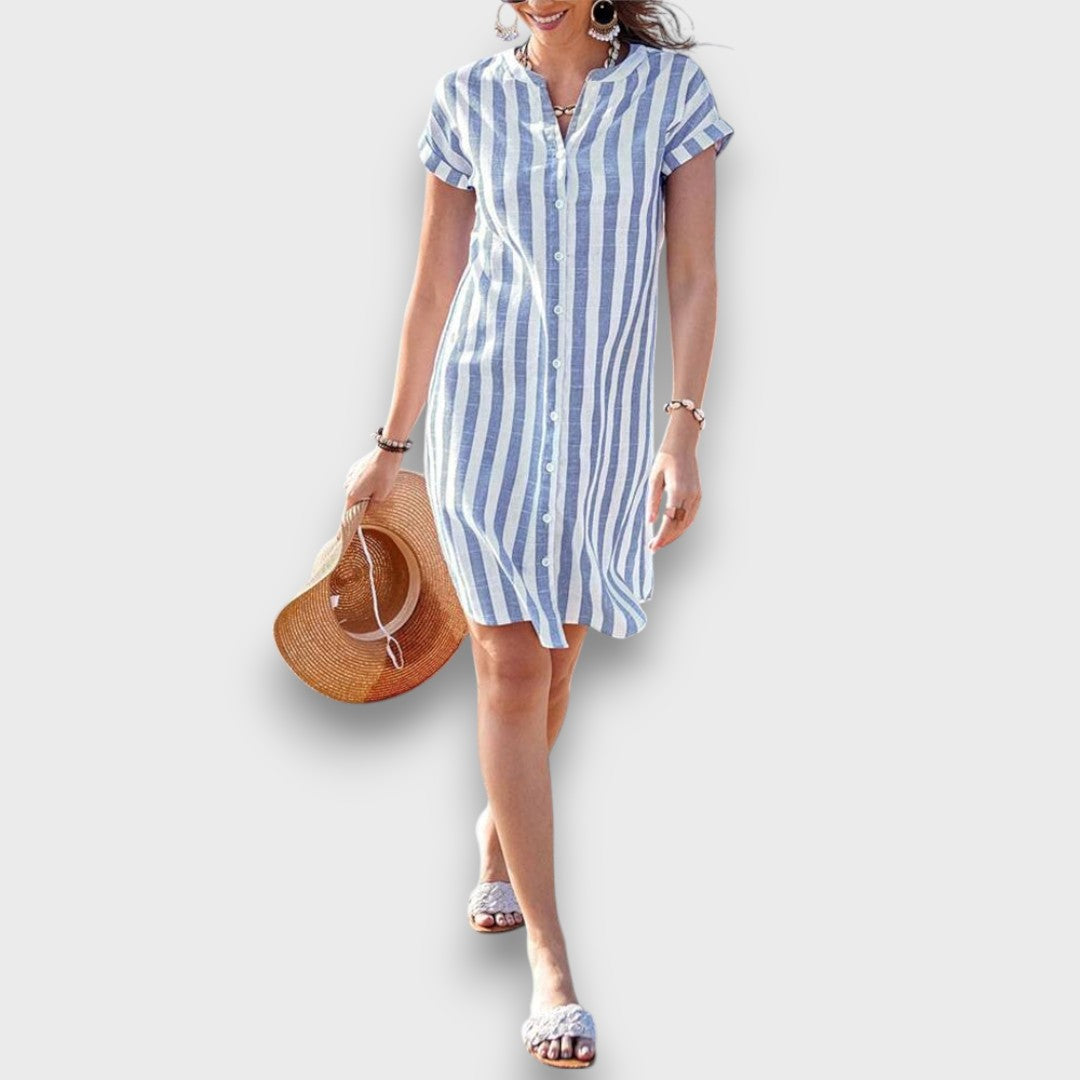 Martine – Gestreiftes Hemdblusenkleid mit Leichtigkeit Emma Fioretti