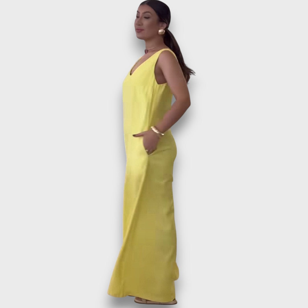 Aubrine – Fließender Jumpsuit mit V-Ausschnitt - Emma Fioretti