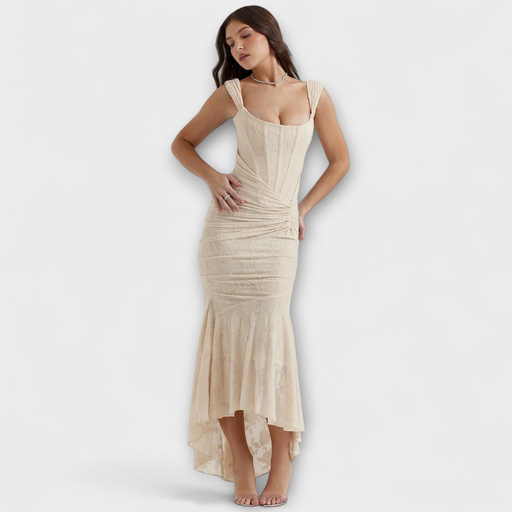 Eloura – Korsettkleid in zartem Rosaton