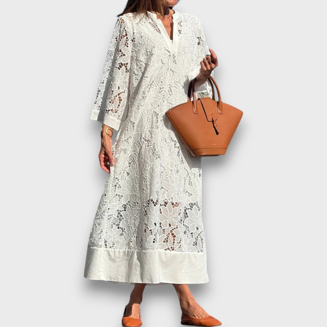 Ismee – Luftiges Kleid mit Print und kurzen Ärmeln - Emma Fioretti