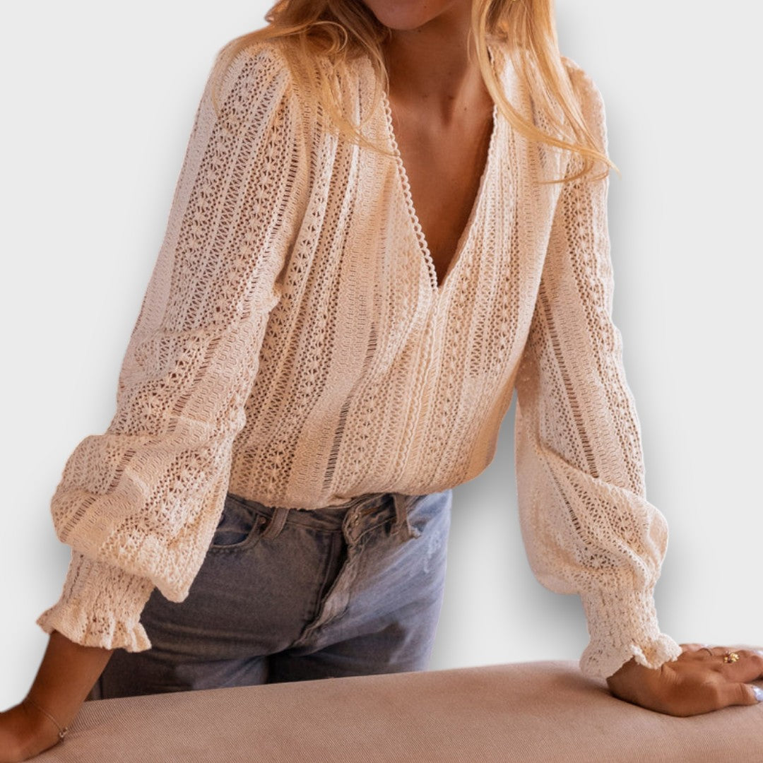 Ravelle – Strickbluse mit V-Ausschnitt - Emma Fioretti