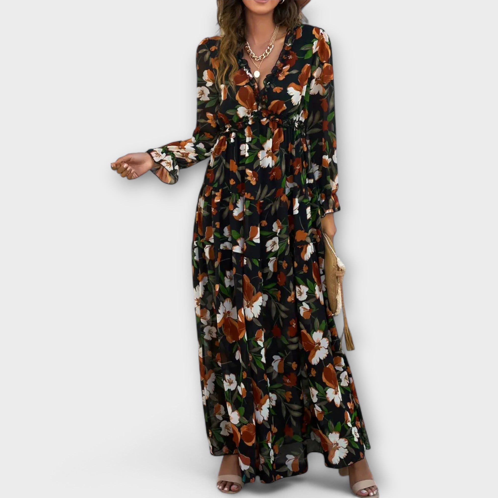 Helia – Maxikleid mit floraler Eleganz