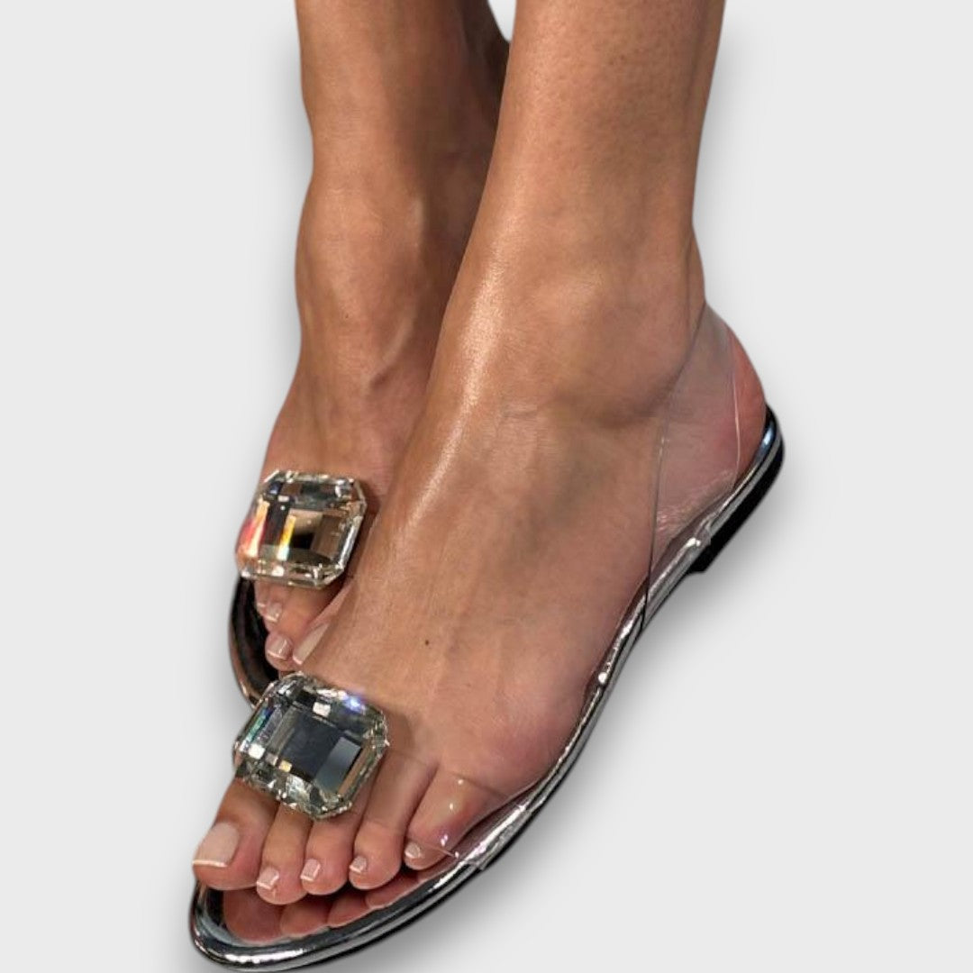 Lucienne – Transparente Kristall-Sandalen