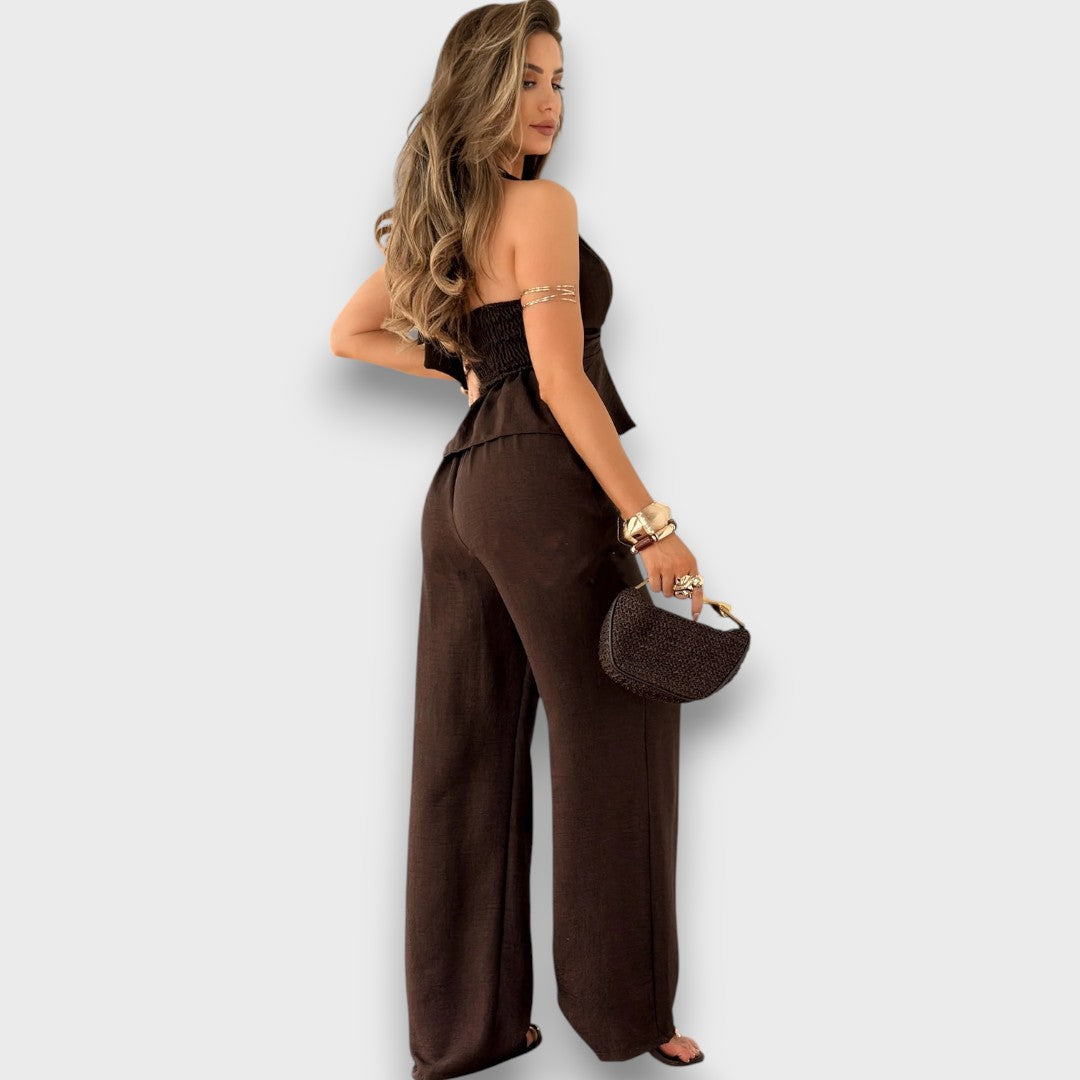 Lorinne – Zweiteiliges Set mit Bindedetail und Peplum - Emma Fioretti
