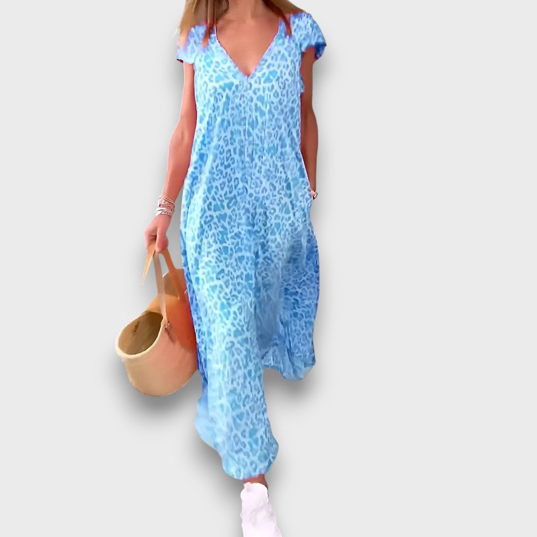Elisiane – Fließendes Kleid mit V-Ausschnitt