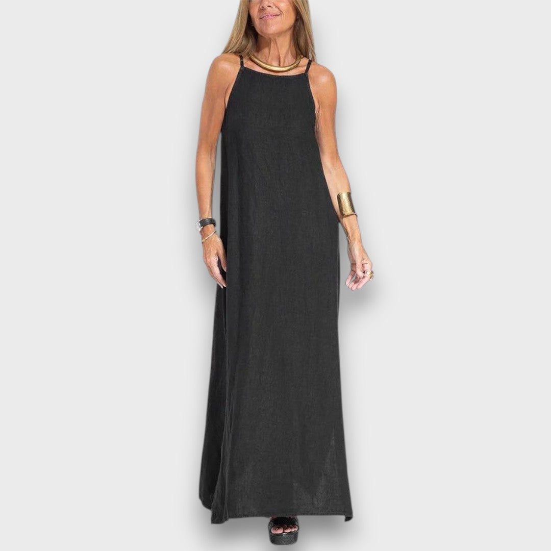 Sena – Schlichtes Leinenkleid mit Seitenschlitz Emma Fioretti