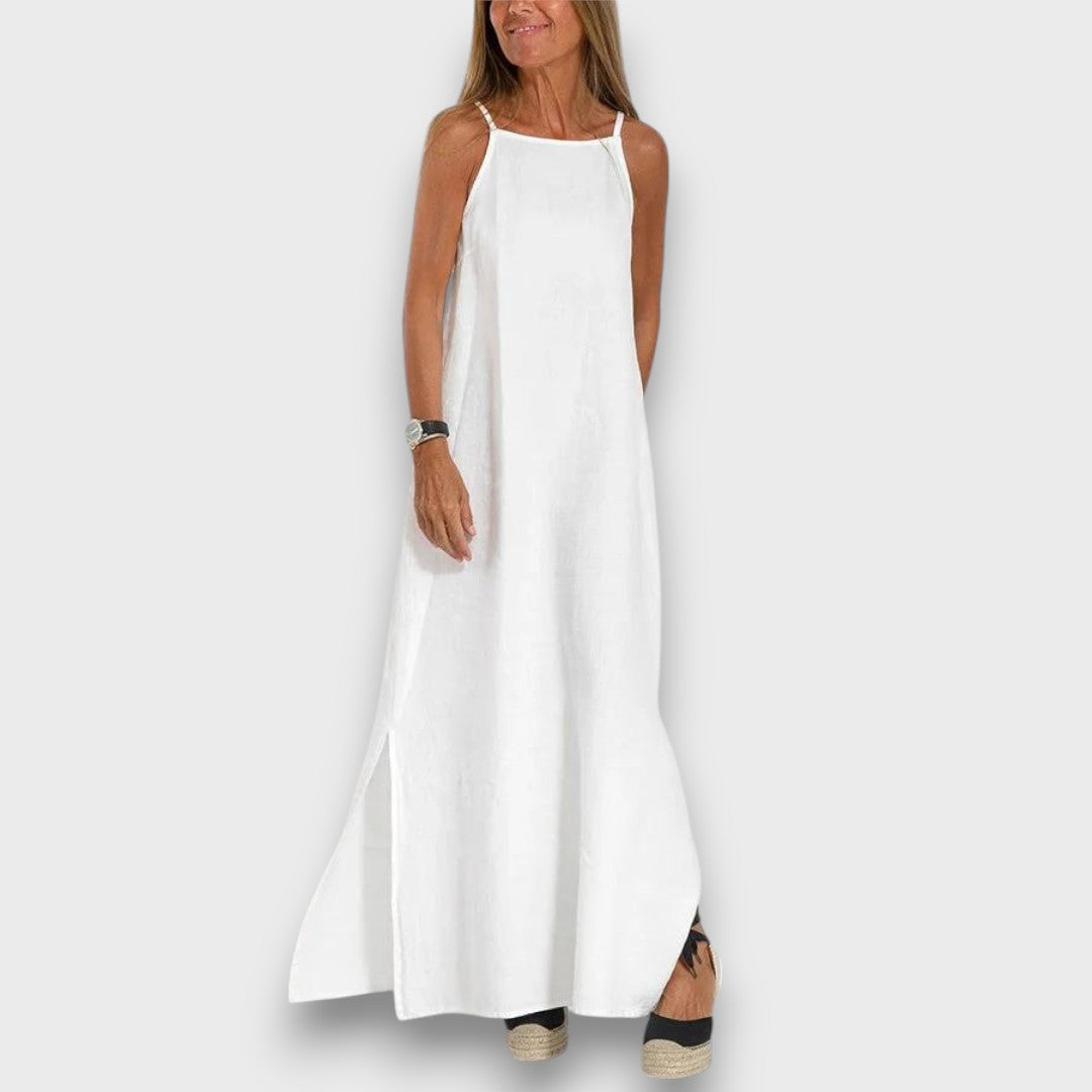 Sena – Schlichtes Leinenkleid mit Seitenschlitz Emma Fioretti