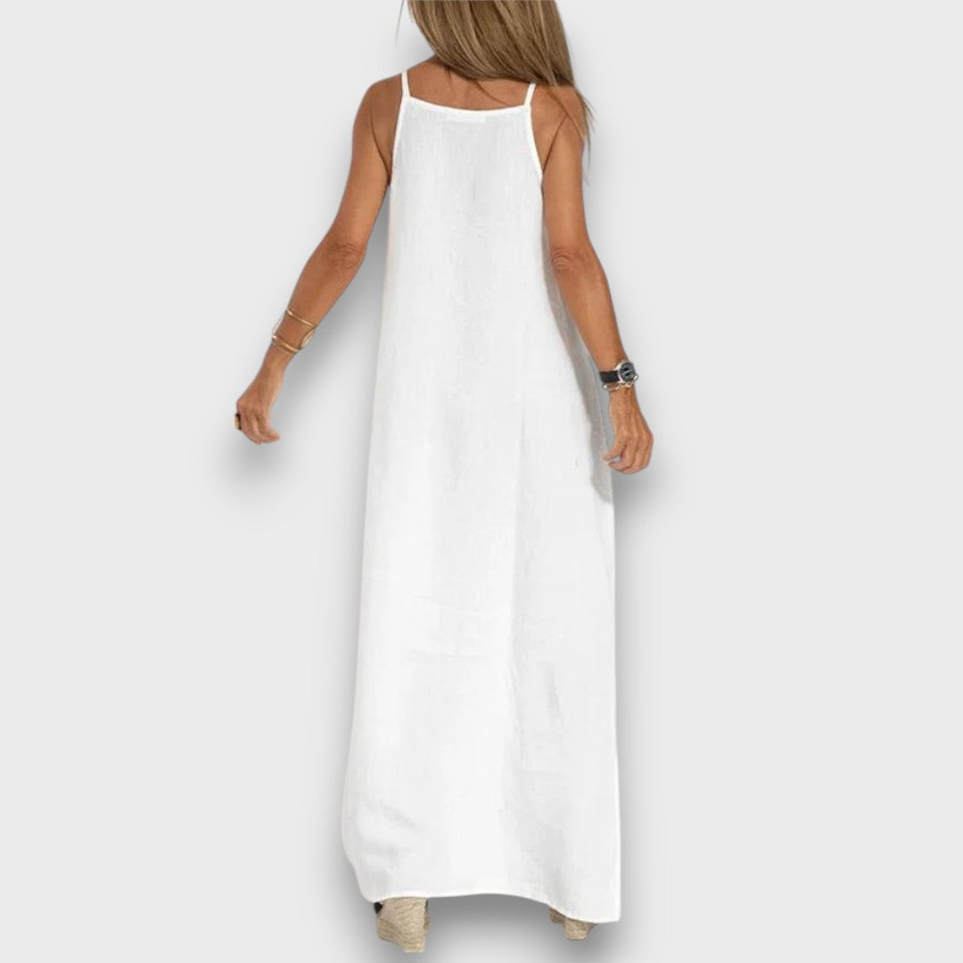 Sena – Schlichtes Leinenkleid mit Seitenschlitz Emma Fioretti