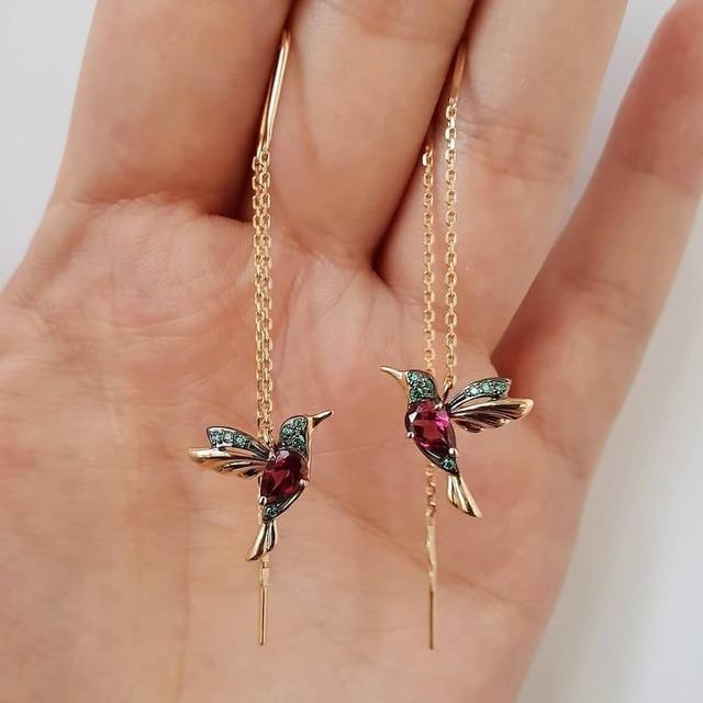 Aveline – Kolibri-Ohrringe mit Emaille