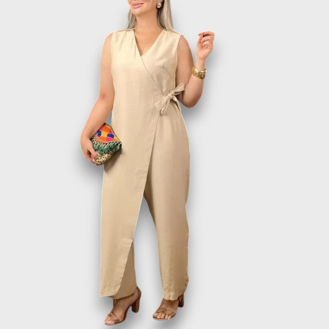 Zafina – Wickel-Jumpsuit mit Taillenschleife