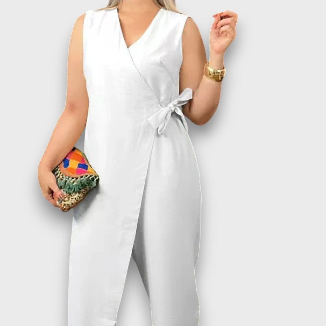 Zafina – Wickel-Jumpsuit mit Taillenschleife