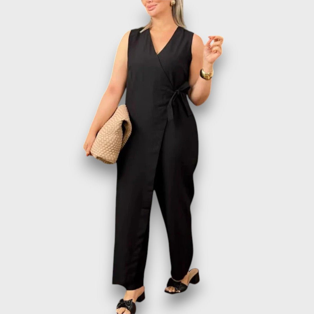 Zafina – Wickel-Jumpsuit mit Taillenschleife