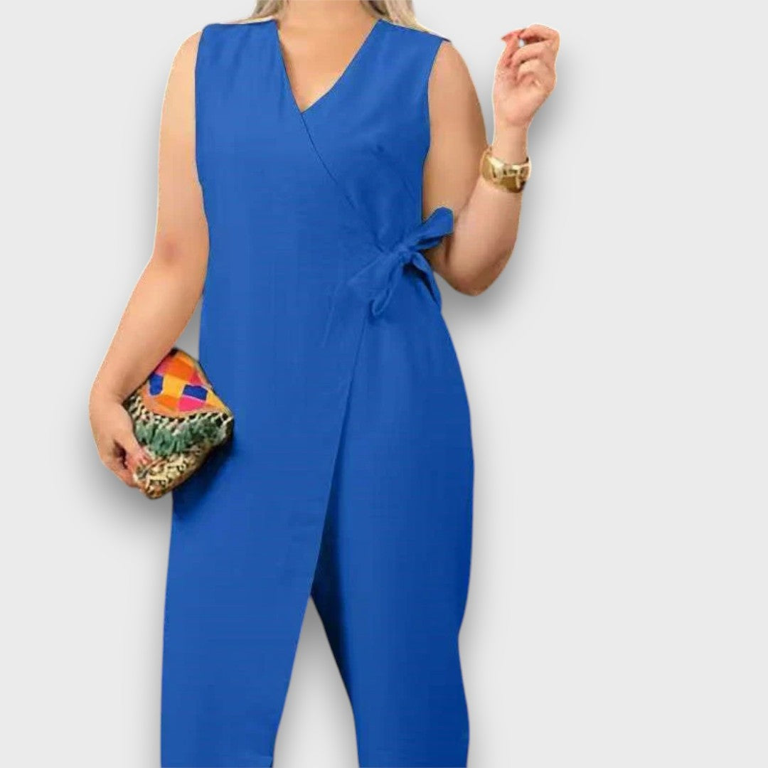 Zafina – Wickel-Jumpsuit mit Taillenschleife