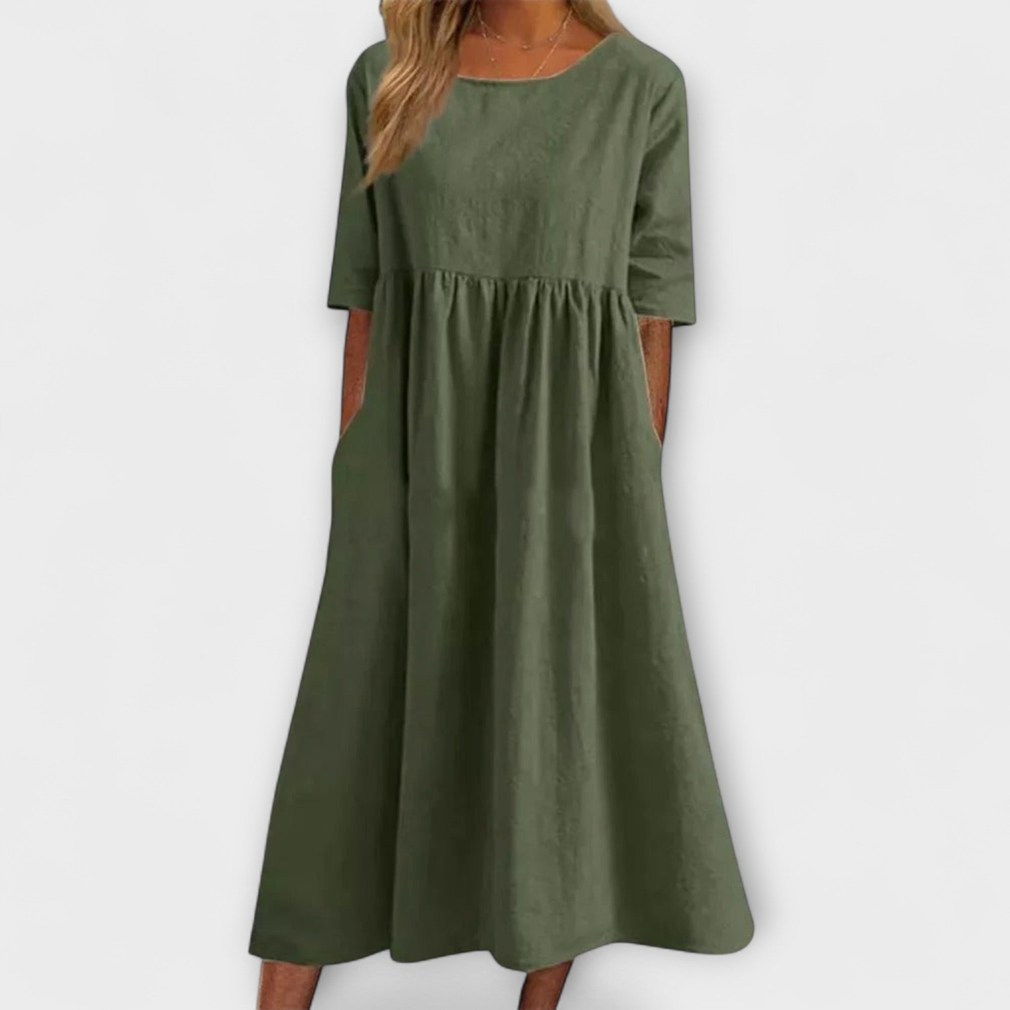 Livienne – Lockeres Midikleid mit Faltenwurf
