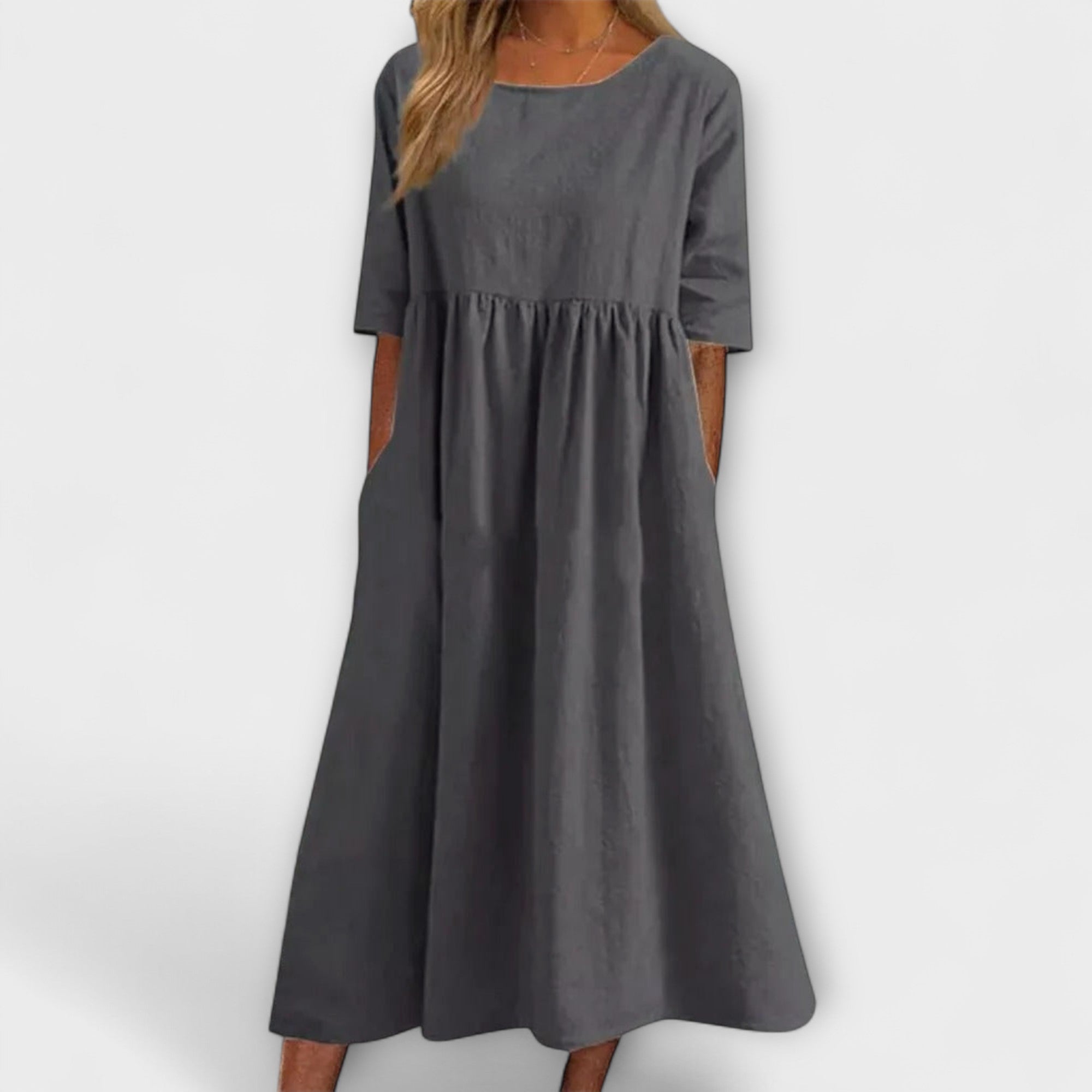 Livienne – Lockeres Midikleid mit Faltenwurf