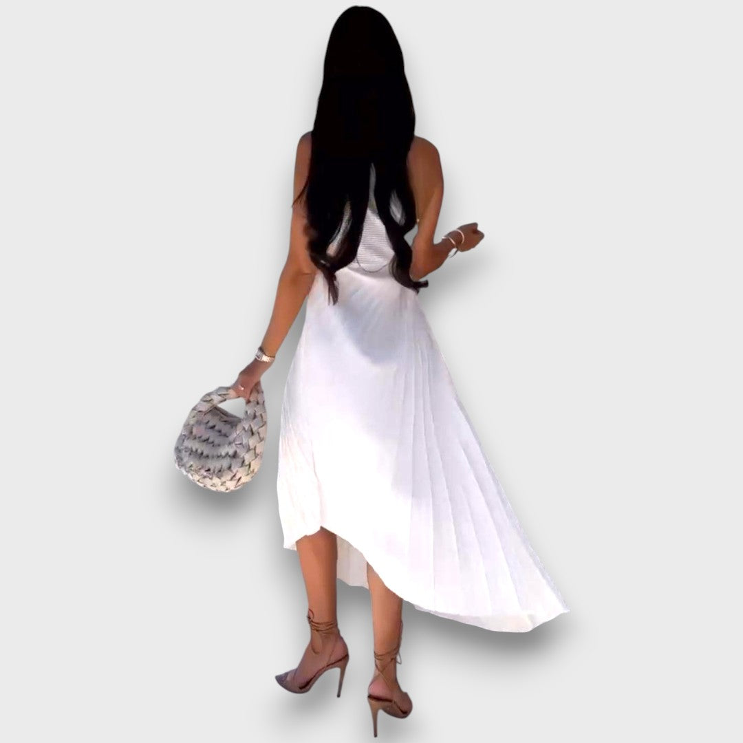 Lunelle – One-Shoulder Kleid mit Plisseerock - Emma Fioretti