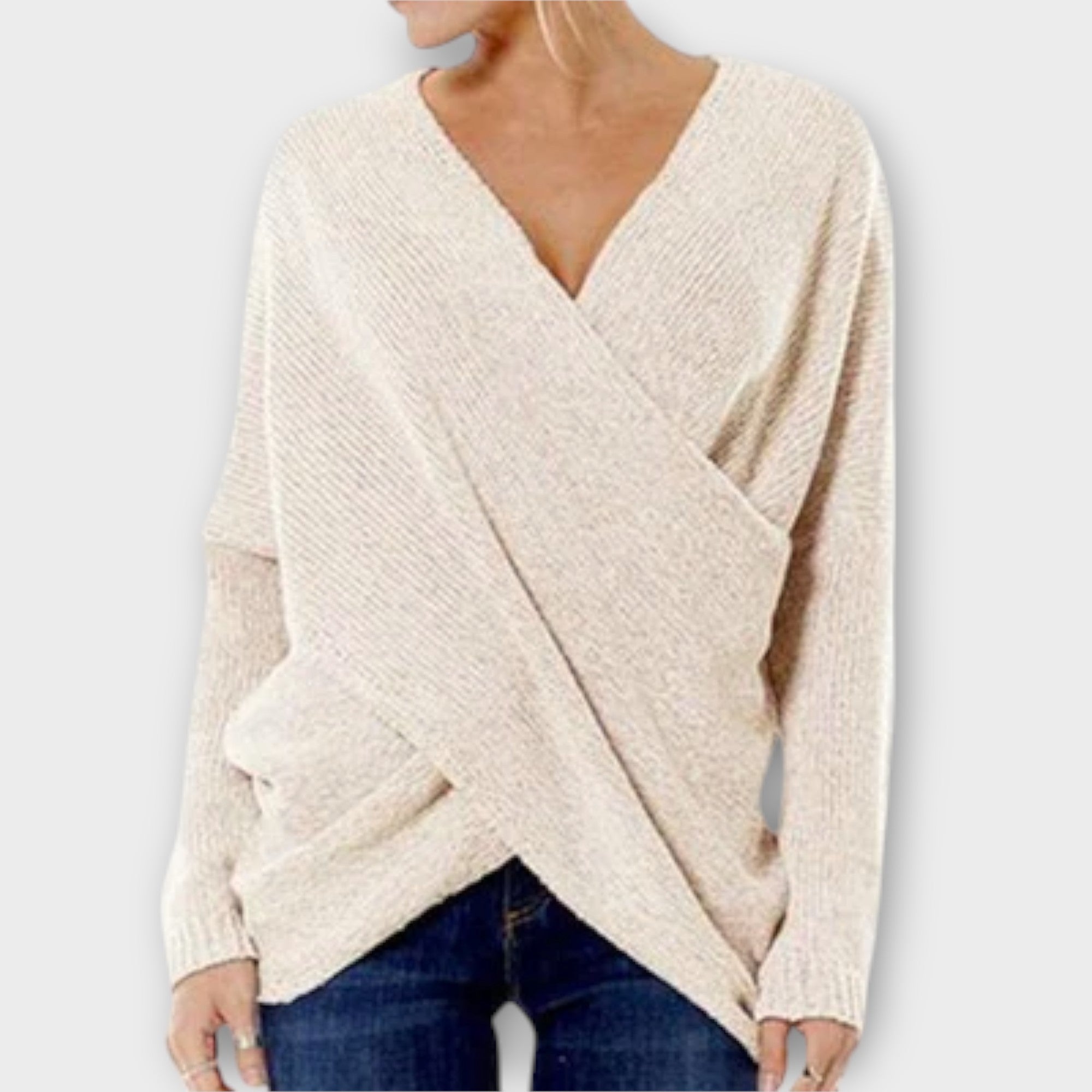 Hevelin – Gekreuzter Pullover mit V-Ausschnitt