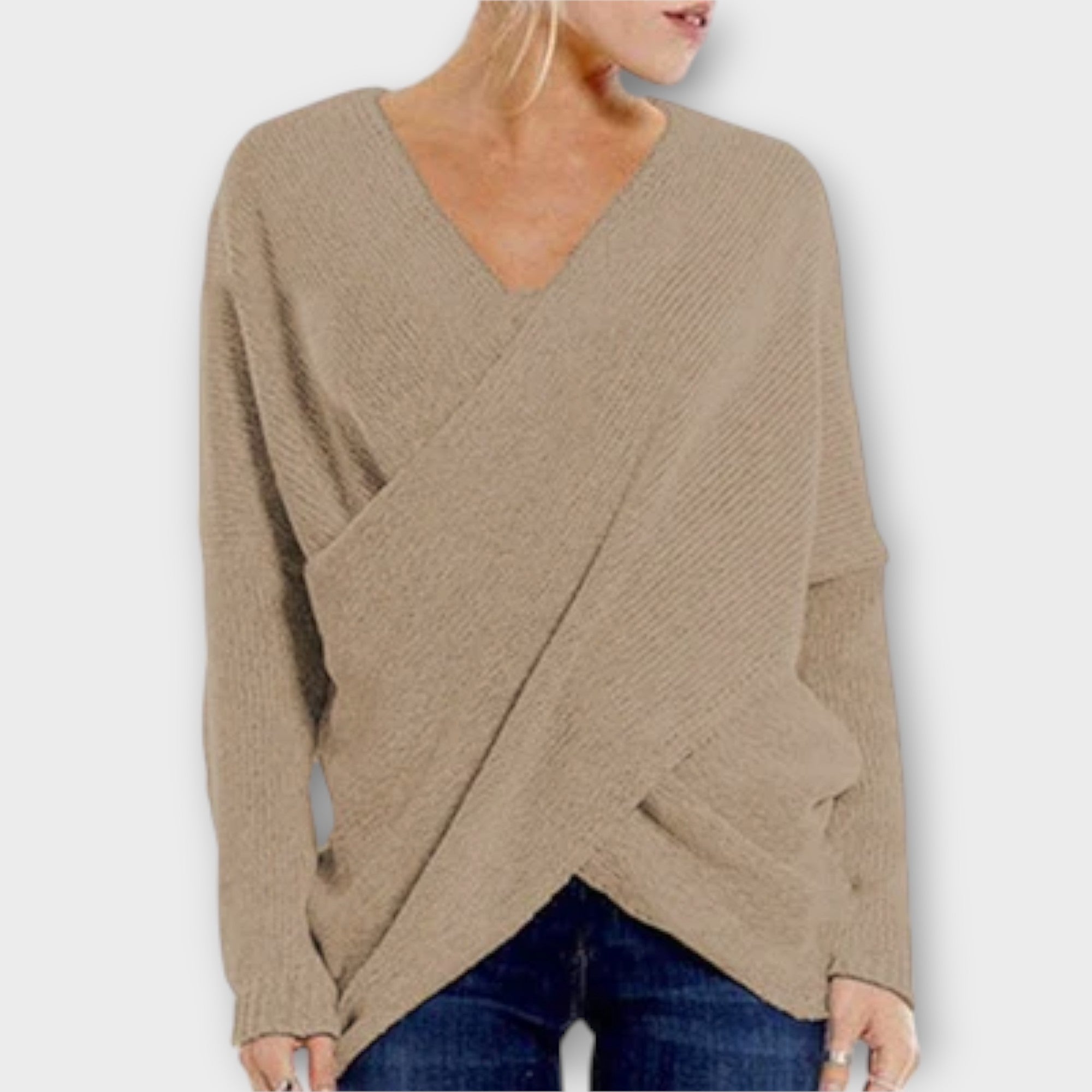 Hevelin – Gekreuzter Pullover mit V-Ausschnitt