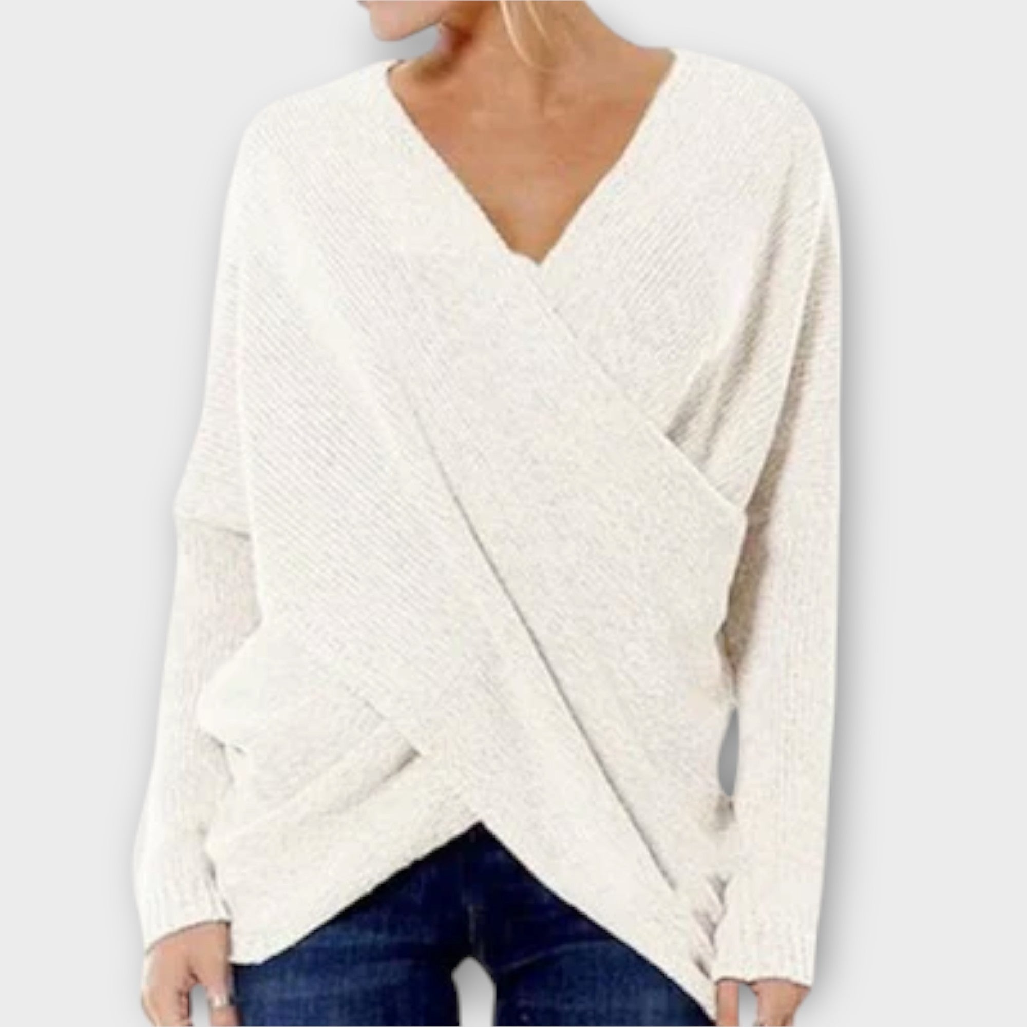 Hevelin – Gekreuzter Pullover mit V-Ausschnitt