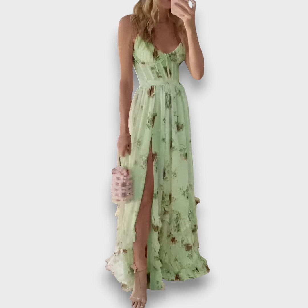 Nea – Langes Blumenkleid mit fließender Silhouette - Emma Fioretti