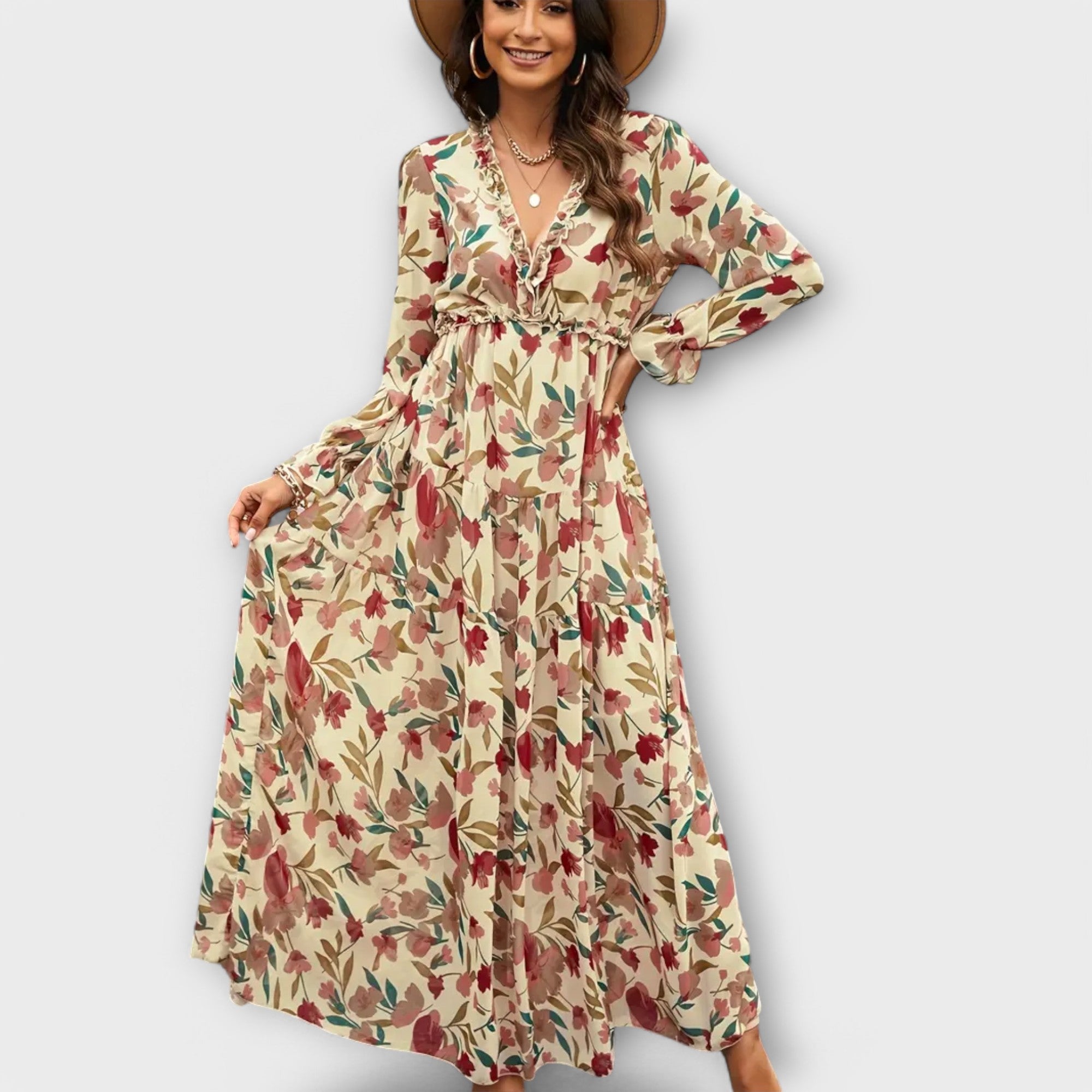 Helia – Maxikleid mit floraler Eleganz