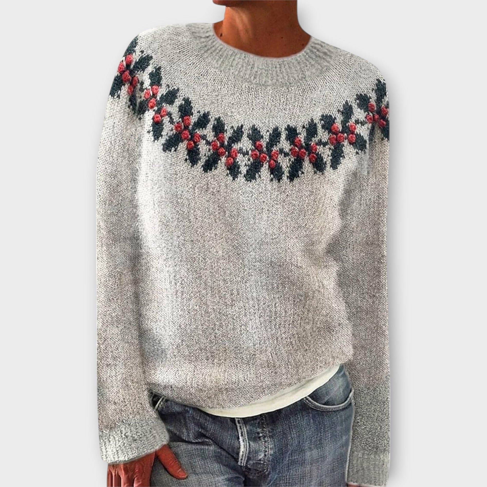 Simara – Kuscheliger Winter-Sweatshirt mit Muster