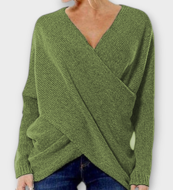 Hevelin – Gekreuzter Pullover mit V-Ausschnitt
