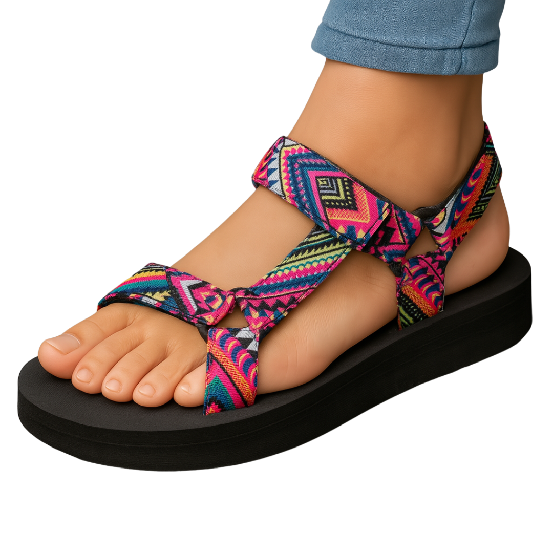 Selenaa – Bunte Komfort-Sandale