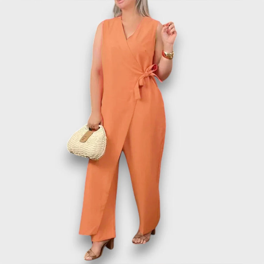 Zafina – Wickel-Jumpsuit mit Taillenschleife