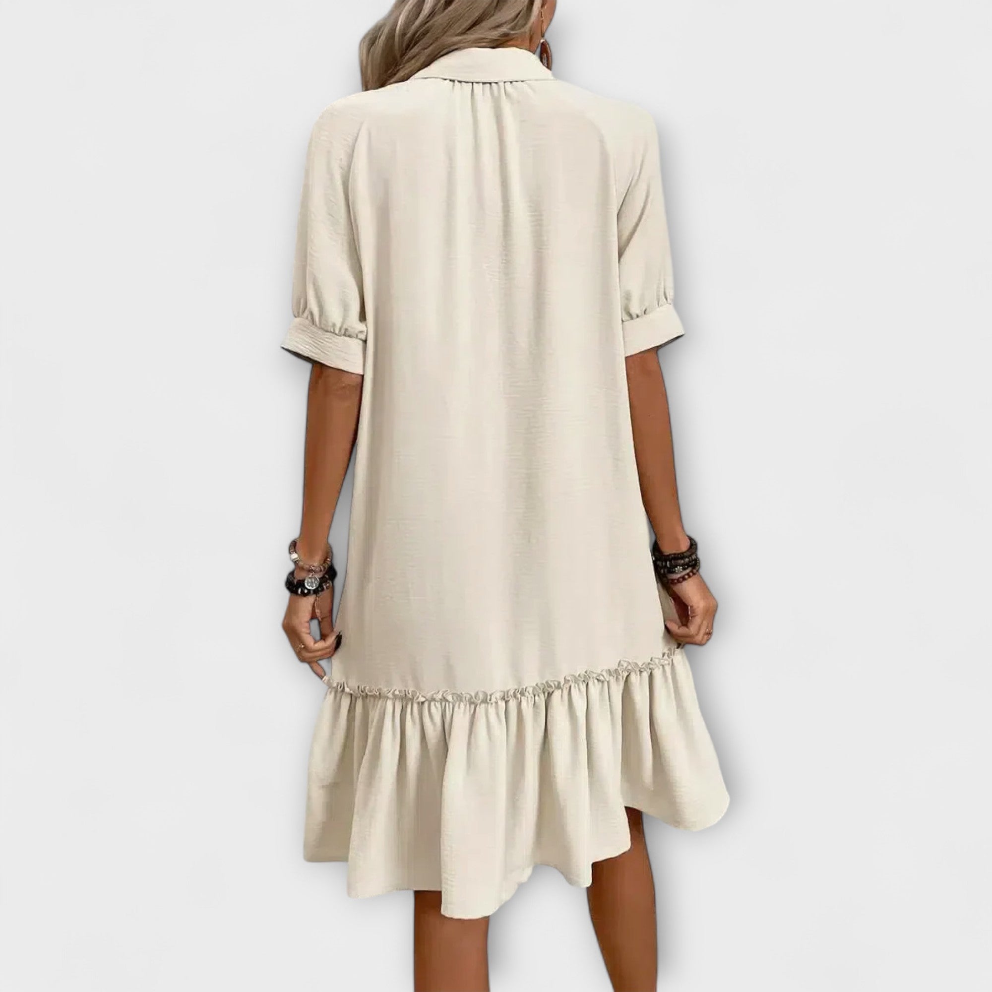 Mirana – Hemdblusenkleid mit Rüschen und Knopfleiste