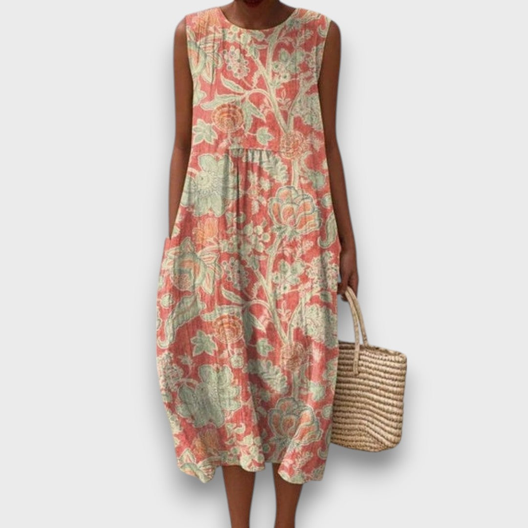 Thaleia – Midikleid mit floralem Vintage-Muster