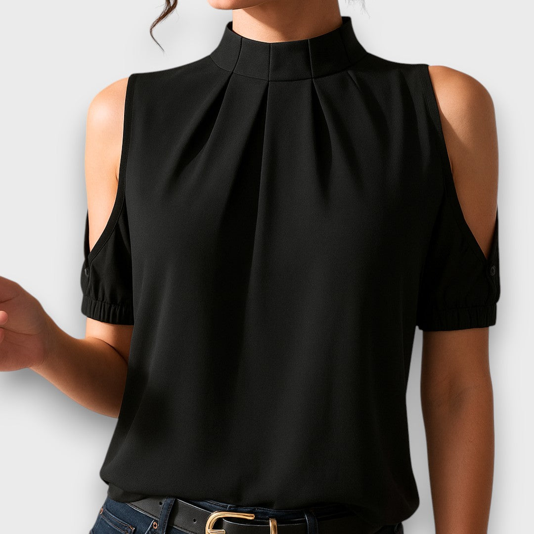 Noemie – Bluse mit Schulter-Cut-outs und Falten - Emma Fioretti