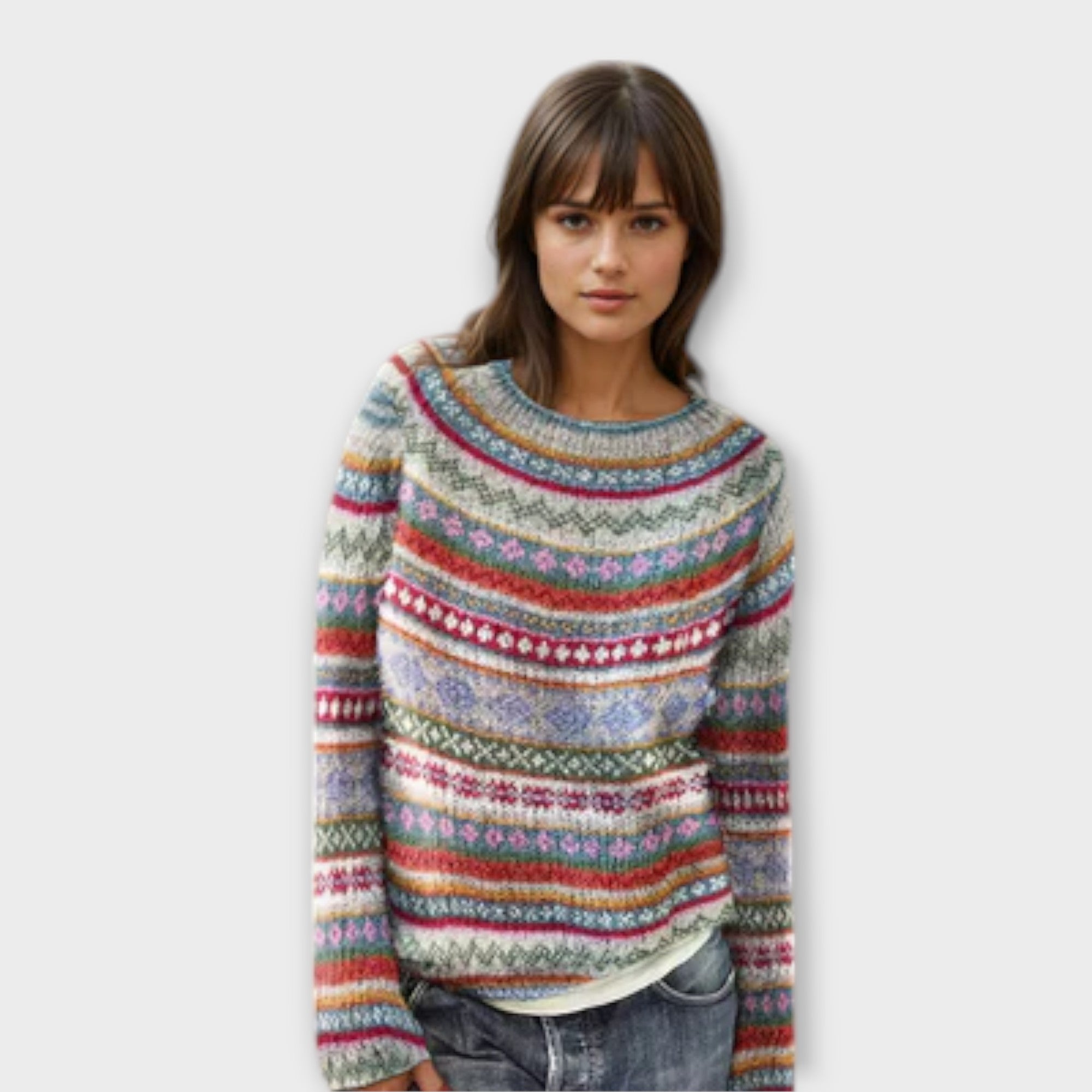 Anonin - Lässiger & kuscheliger gestreifter Pullover