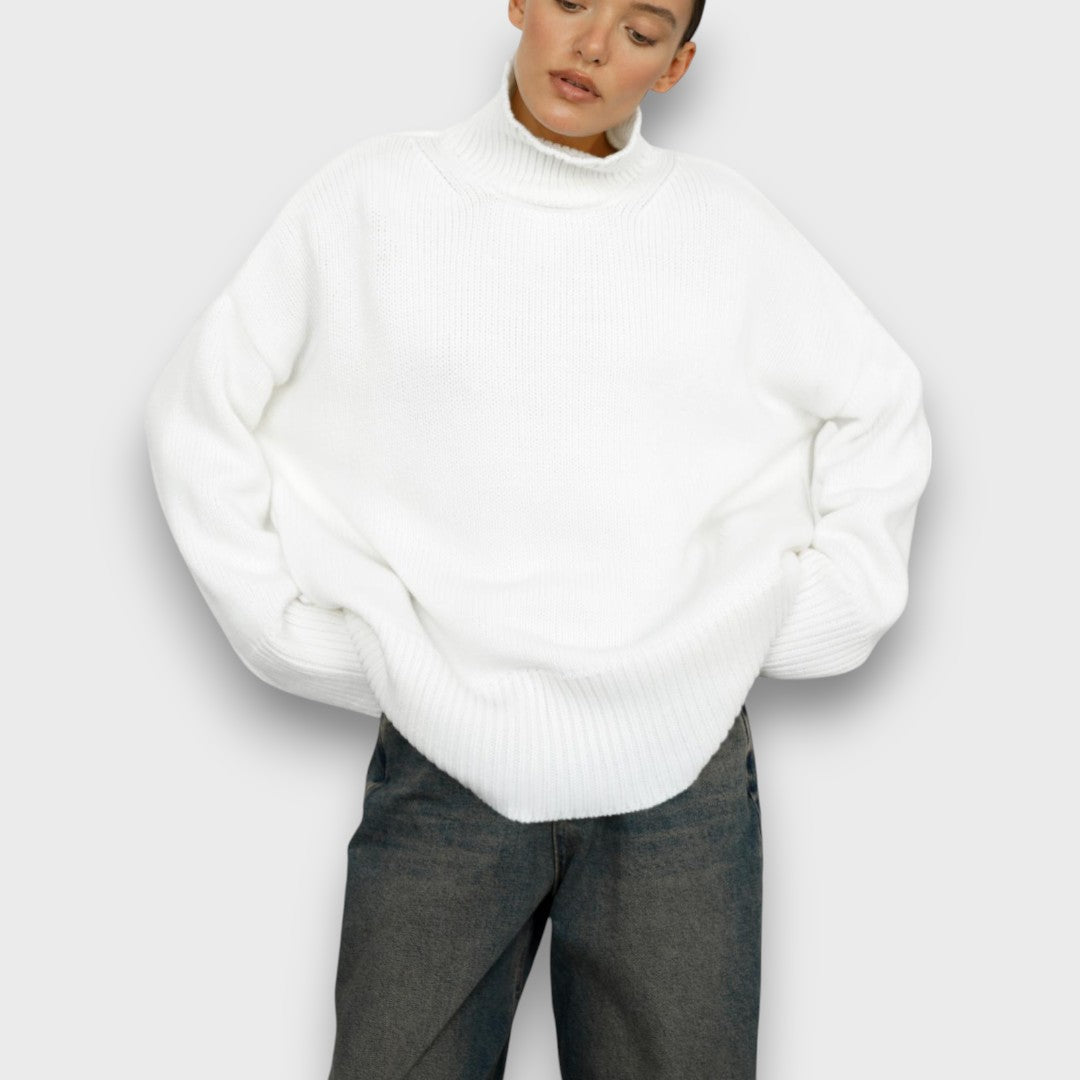 Miles – Minimalistischer Rollkragenpullover in Off-White Emma Fioretti