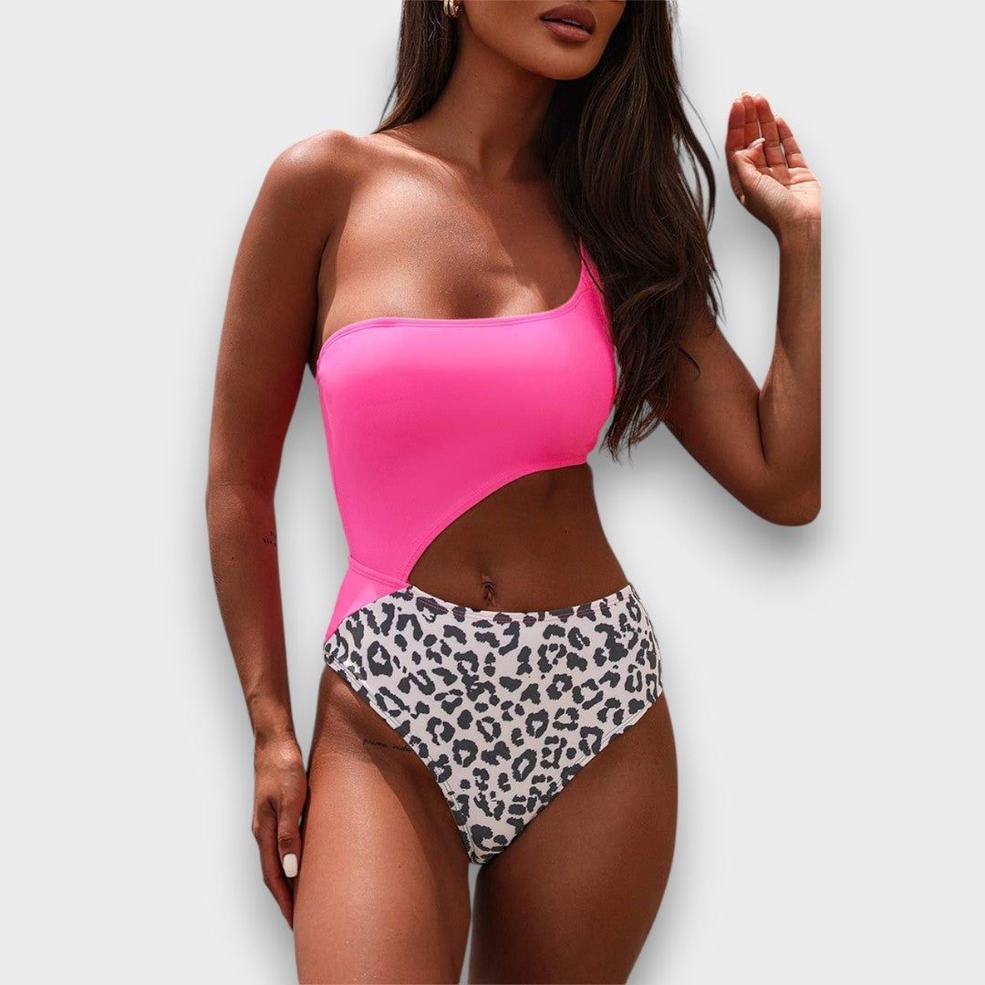 Riva – Asymmetrischer Badeanzug mit Print - Emma Fioretti