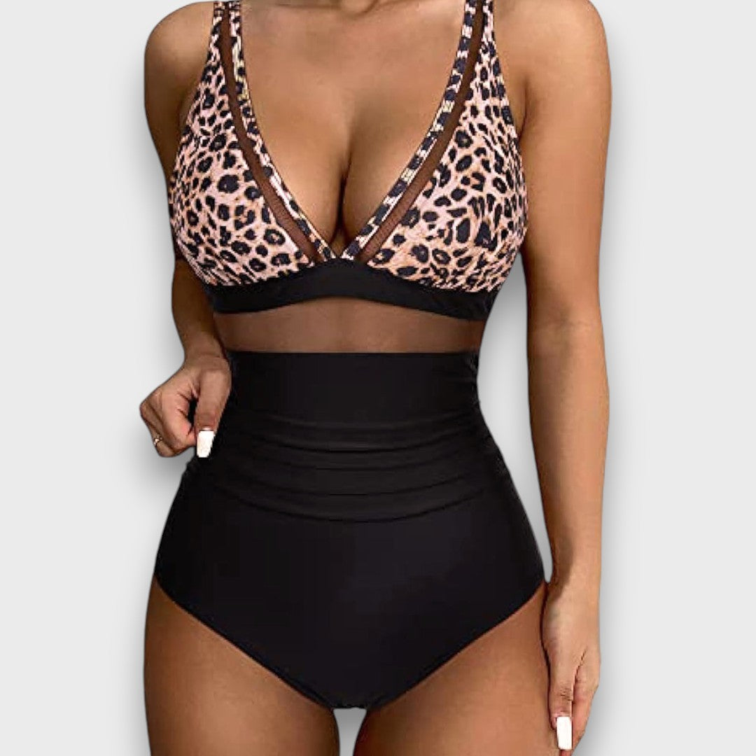 Liona – Badeanzug mit Animal Print und V-Ausschnitt - Emma Fioretti