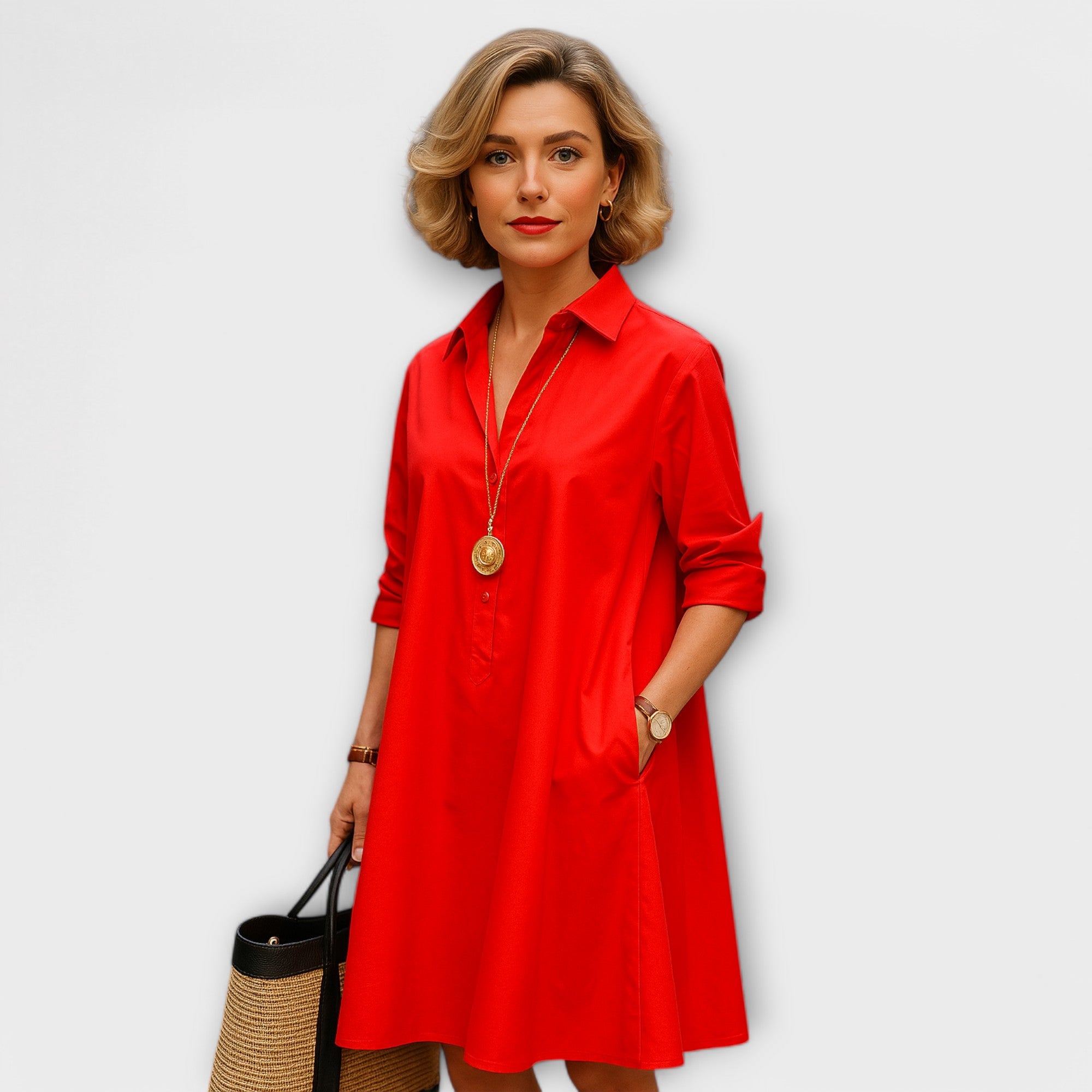 Maelinne – Zeitloses Hemdkleid mit Kragen