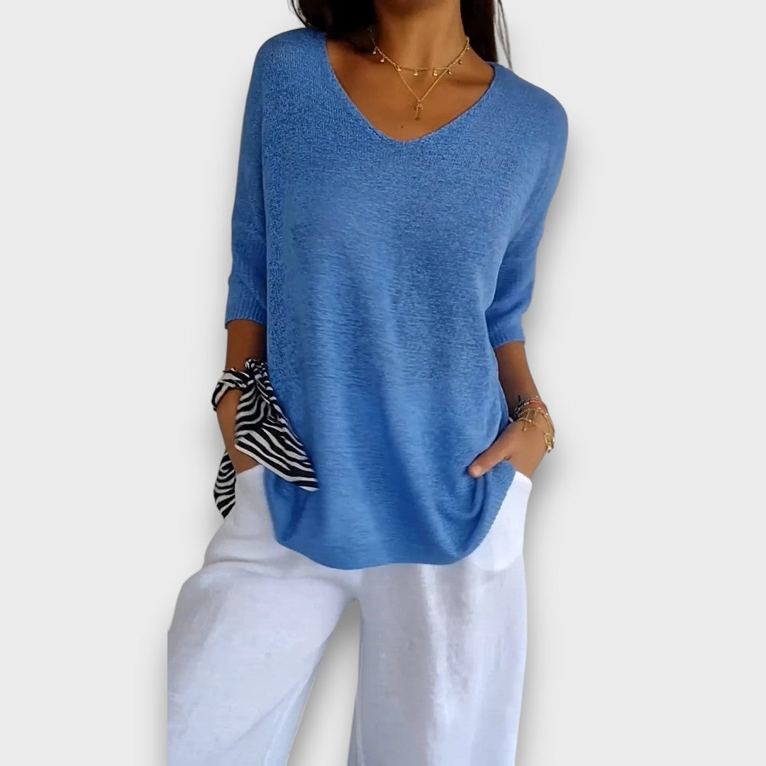 Heather - Knitted V-neck top Emma Fioretti