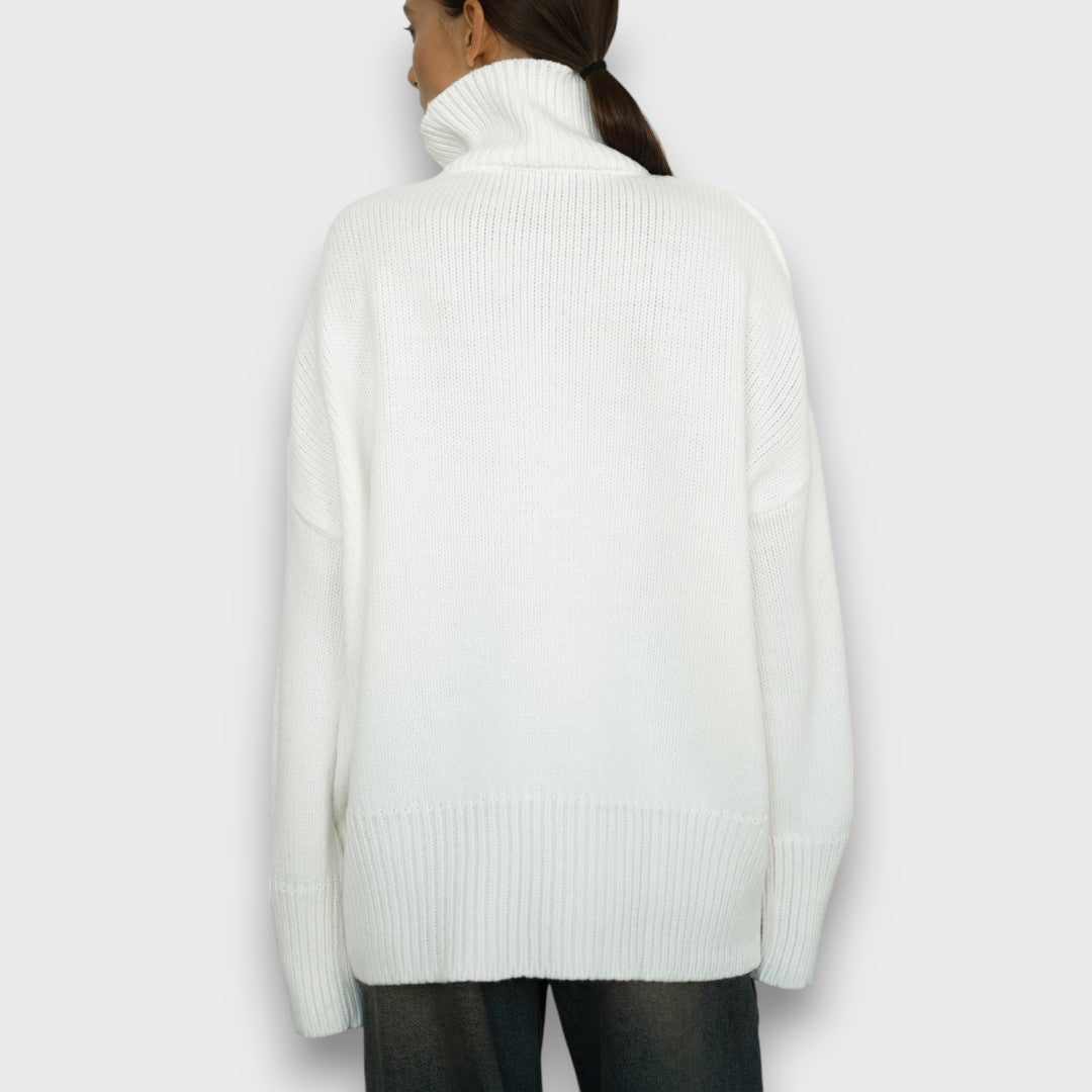 Miles – Minimalistischer Rollkragenpullover in Off-White Emma Fioretti