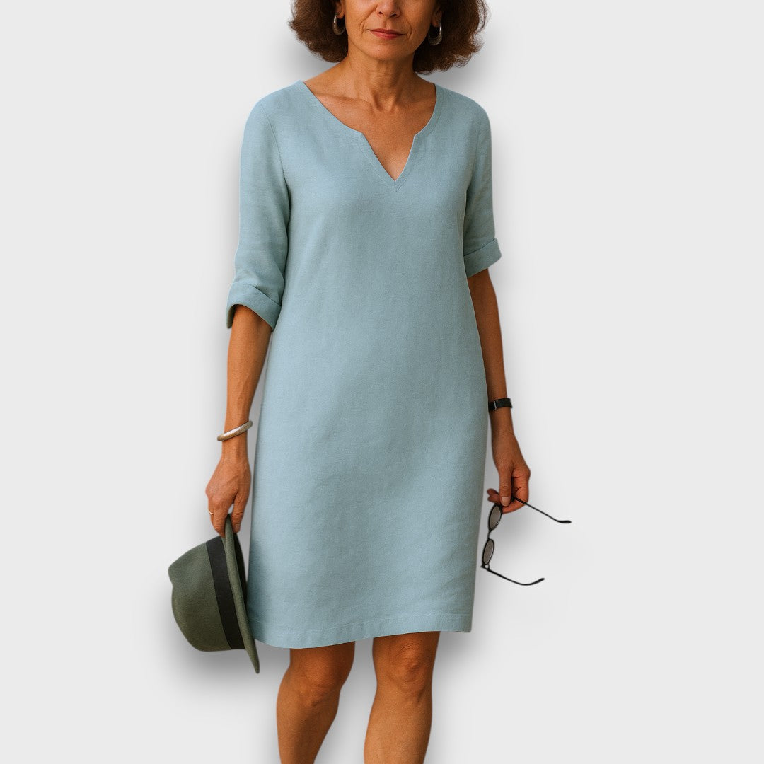 Lisette – Schlichtes Kleid mit V-Ausschnitt Emma Fioretti