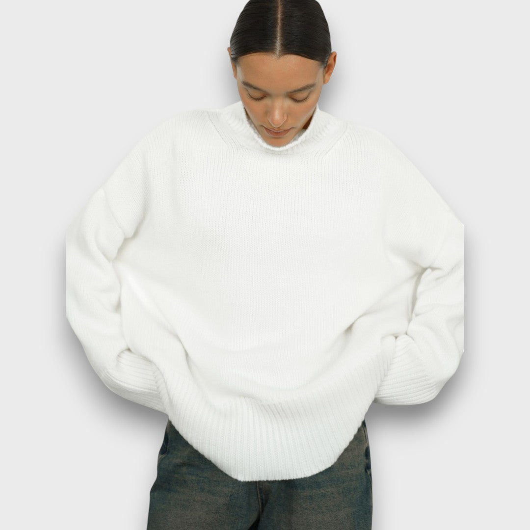 Miles – Minimalistischer Rollkragenpullover in Off-White Emma Fioretti