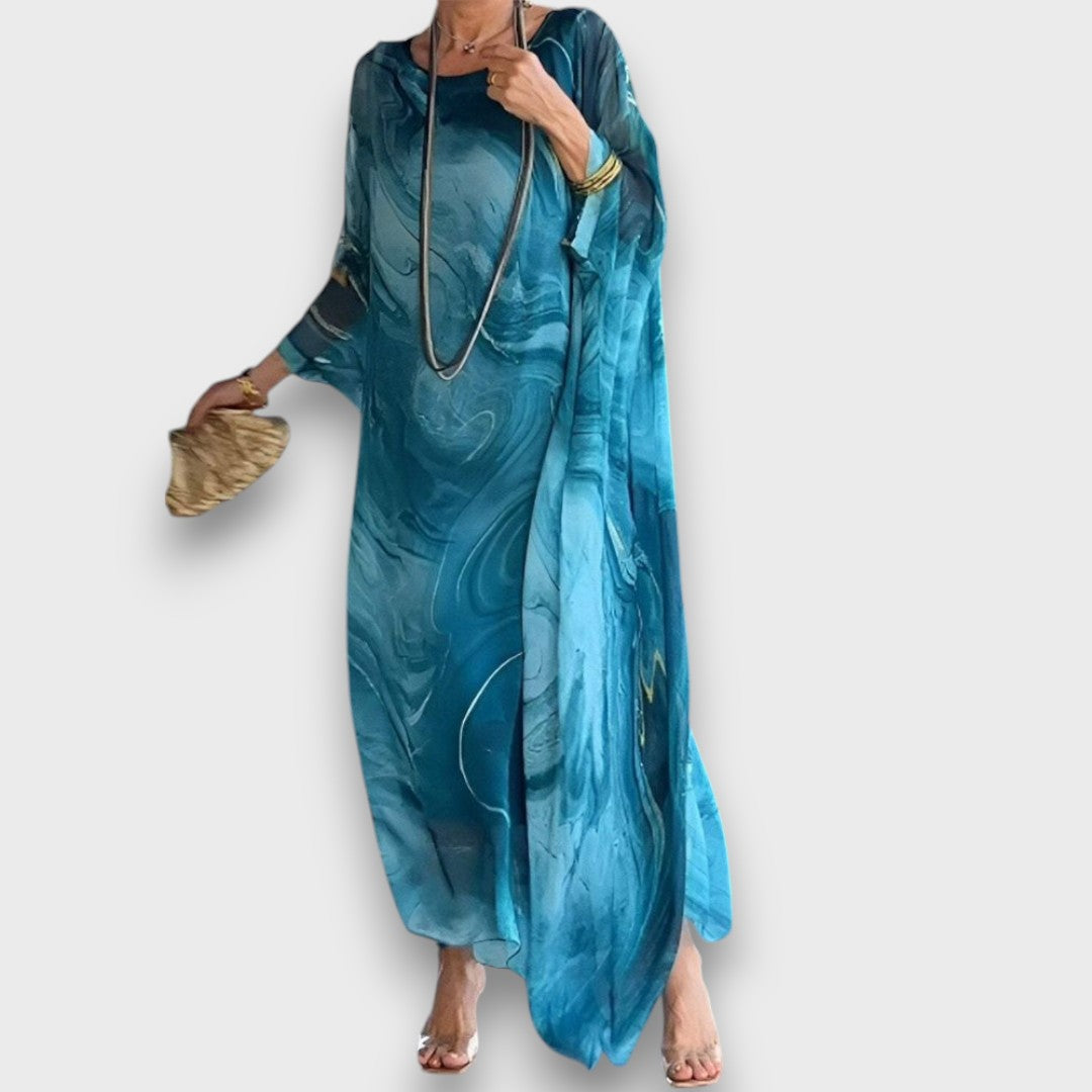 Marilou – Elegantes Maxikleid im Aquarellstil Emma Fioretti